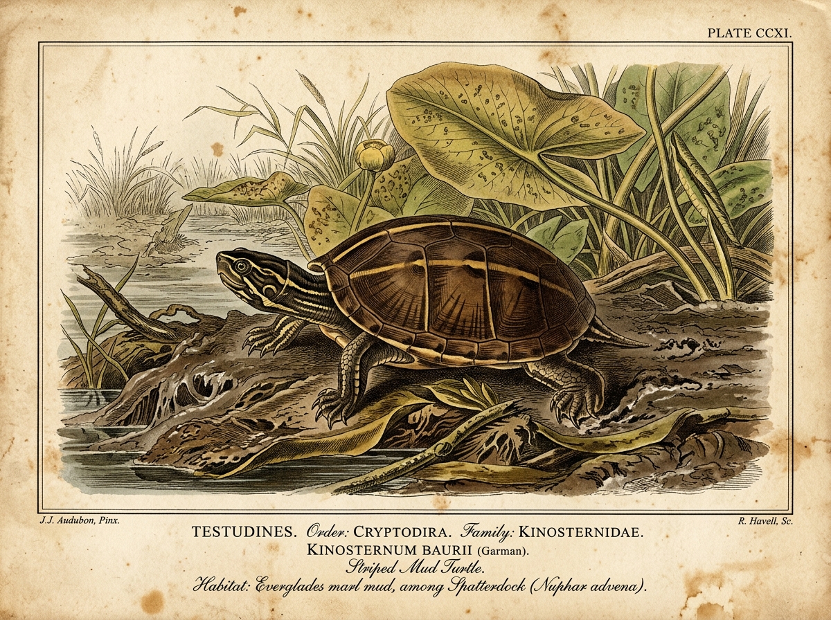 Striped Mud Turtle (Kinosternon baurii)