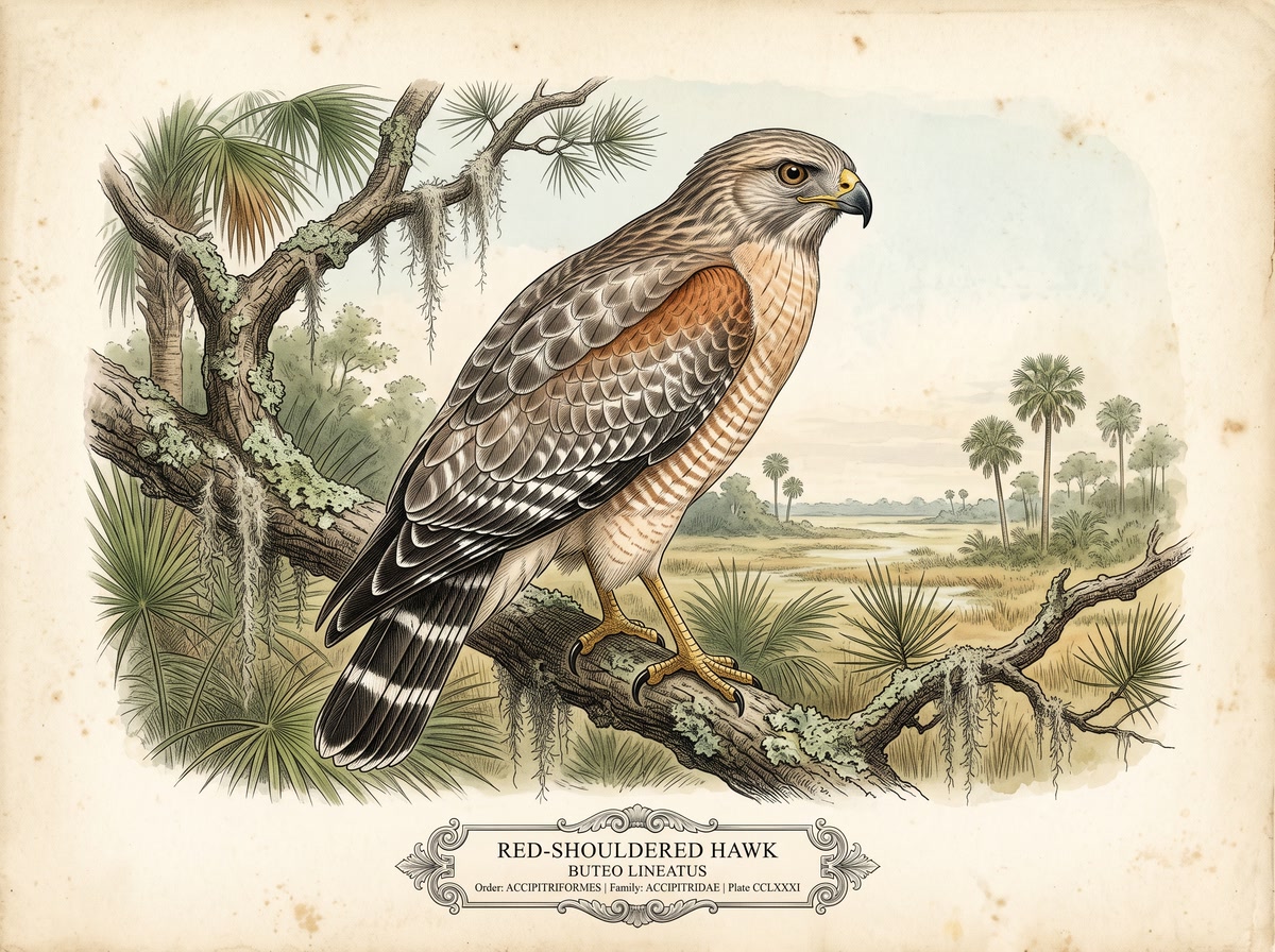 Red-Shouldered Hawk (Buteo lineatus)