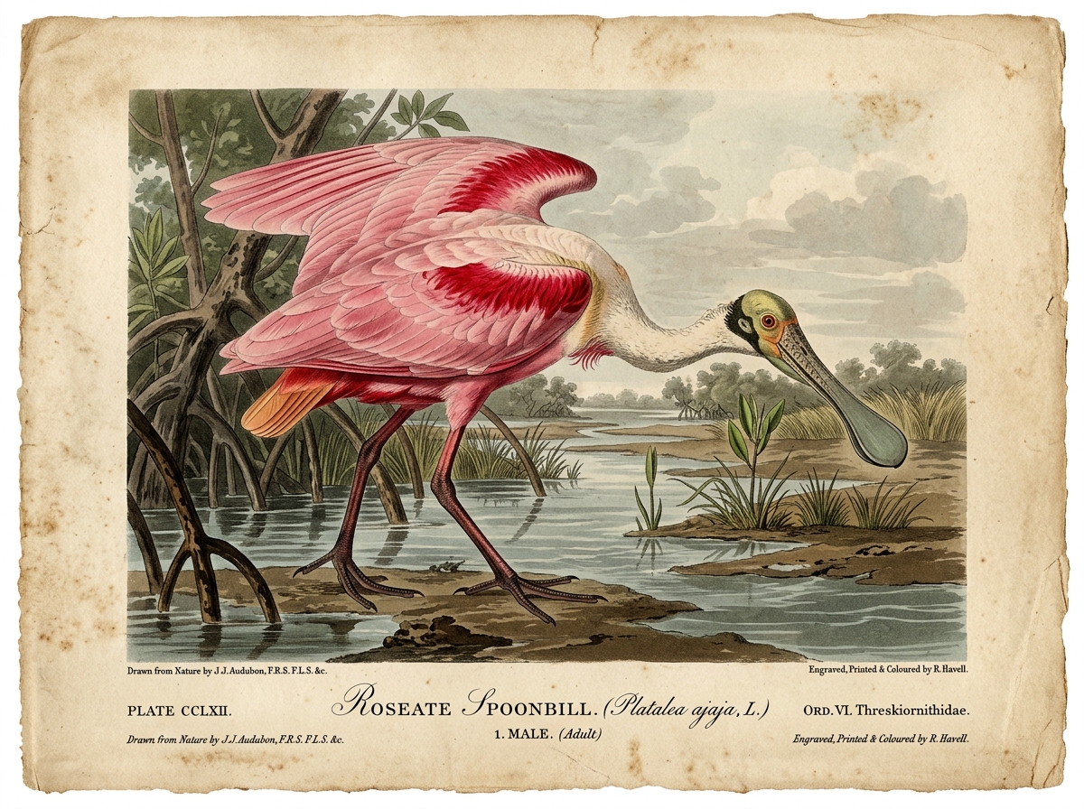 Roseate Spoonbill (Platalea ajaja)